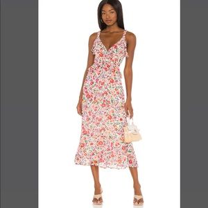ASTR Wildflower Cutout Midi Dress